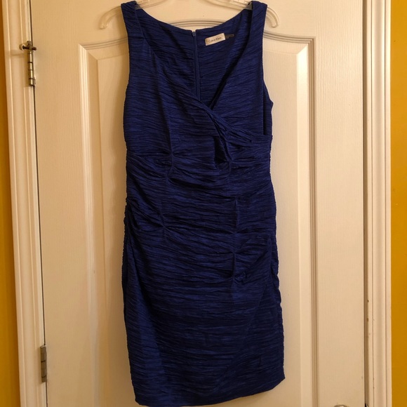 calvin klein blue cocktail dress